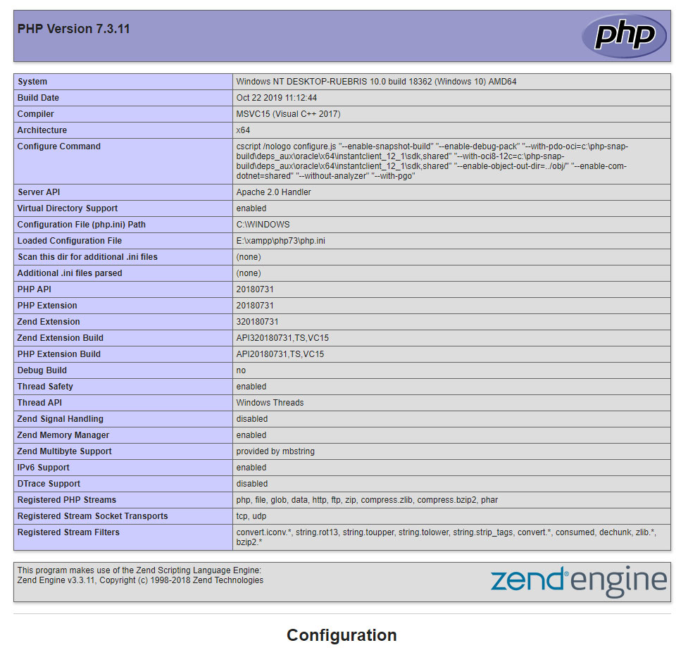 Установка новой версии PHP на XAMPP