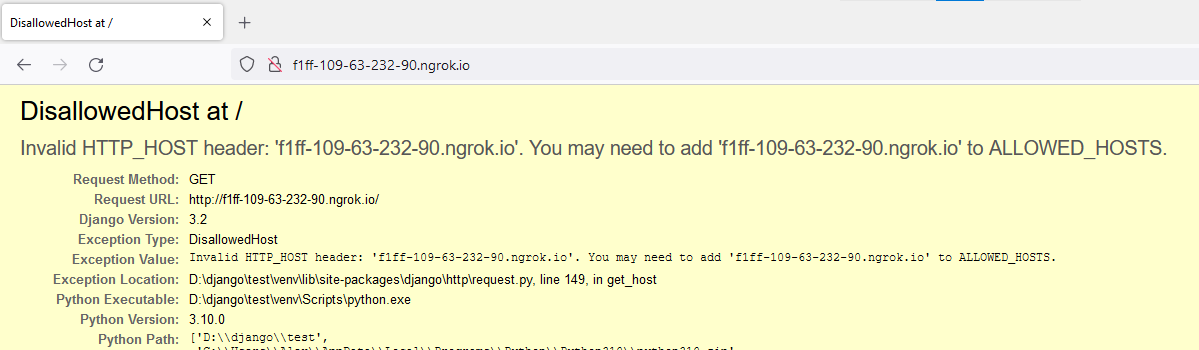 Settings allowed hosts. Как запустить локальный сервер Django. Allowed hosts Django. Ngrok как пользоваться. Err_ngrok_6022