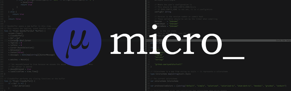 Micro — редактор с поддержкой мыши в терминале